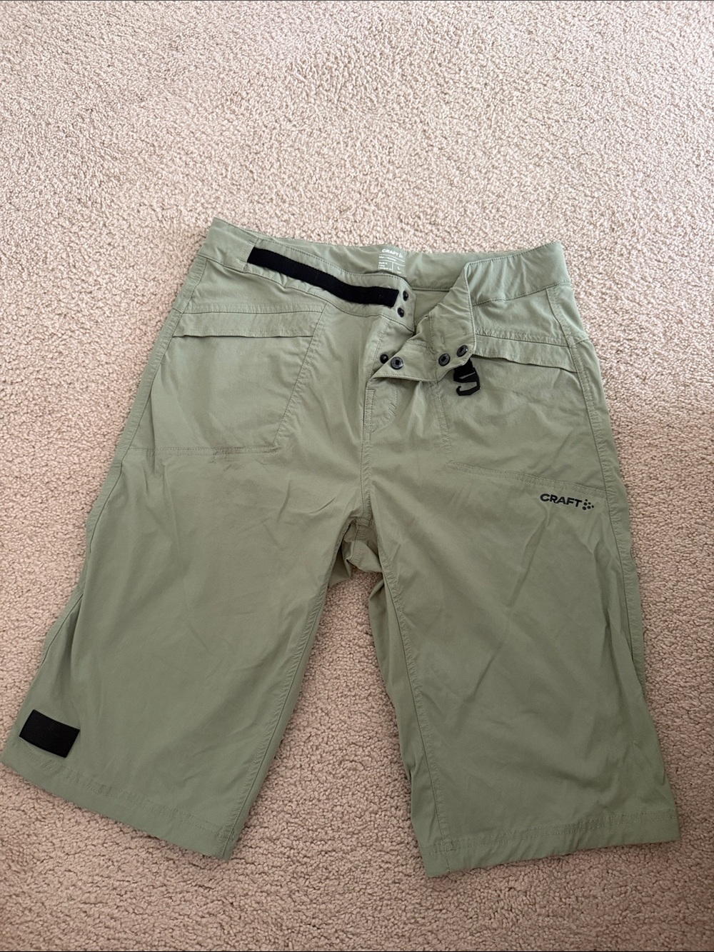 Craft Men's Olive Green Performance Cycling Shorts with Waist Adjuster